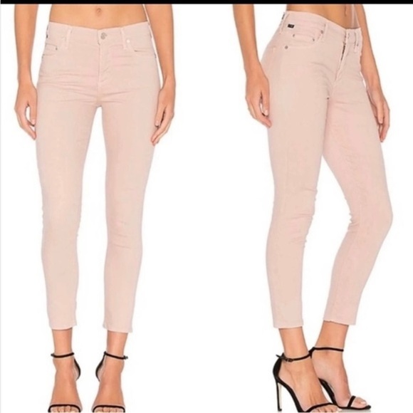 Citizens Of Humanity. Size 24. Rocket Crop High Rise Skinny. Pale Pink. - Picture 4 of 5
